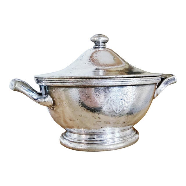 1950s Silver Plated Sugar Bowl From the Plaza Hotel Nyc For Sale