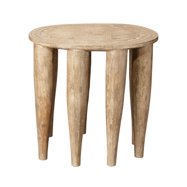 Jamie Young Naga Stool in Bleached For Sale In Los Angeles - Image 6 of 6
