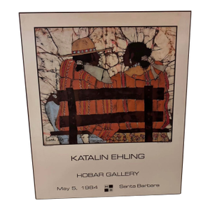 Katalin Ehling "The Courting Bench” Wood Mounted Gallery Advertisement 1984, Signed
