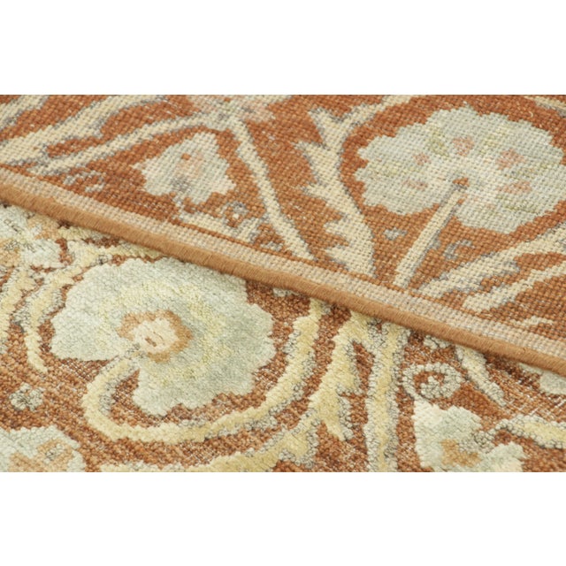 Textile Contemporary Block Print Floral Vine Natural Silk Runner by Rug & Kilim, India For Sale - Image 7 of 8