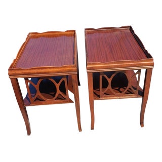 American Chippendale Tier Side Tables, Circa 1940s a Pair For Sale