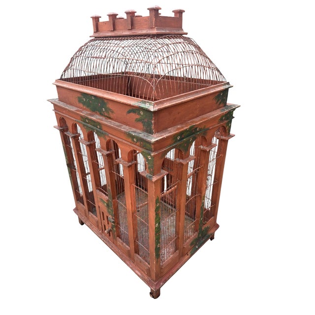 Antique Hand Painted Victorian French Birdcage For Sale - Image 10 of 10