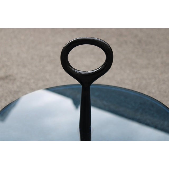 Black Round Coffee Tables with Handles from Cesare Lacca, Italy, 1950s, Set of 2 For Sale - Image 8 of 13