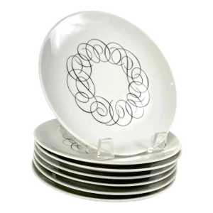 1950s Mid Century Modern Raymond Loewy for Rosenthal Script Salad Plates Set of 7