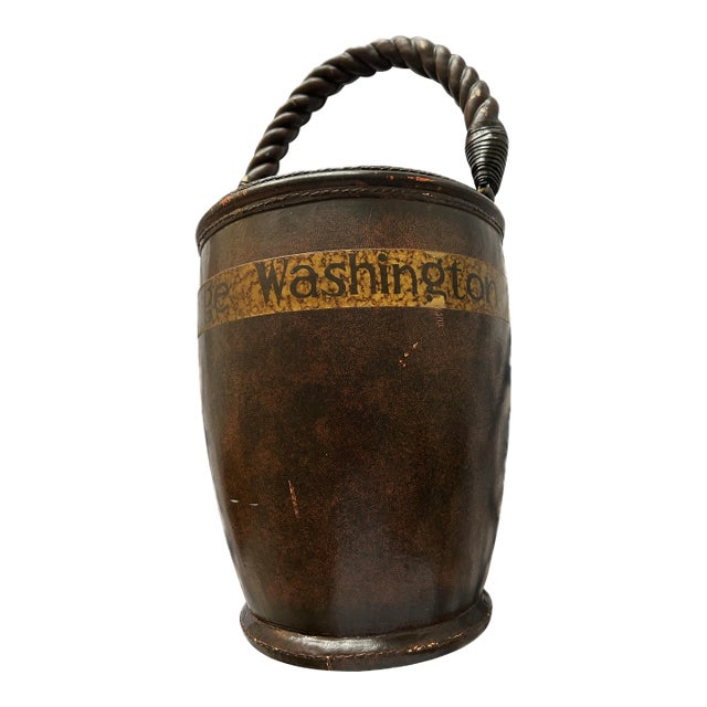 1970s Maitland Smith Leather Fire Bucket For Sale