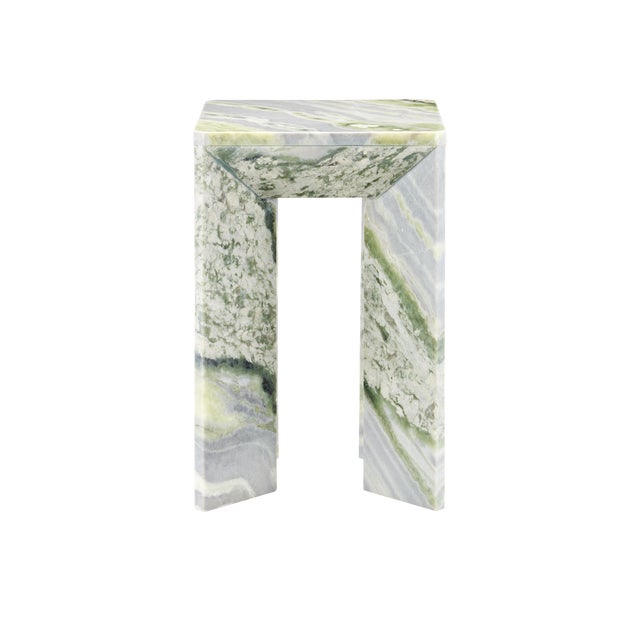 Currey & Company Currey & Company Minerale Green Onyx Accent Table For Sale - Image 4 of 4