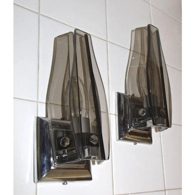 Italian Glass Fontana Arte Style Sconces - A Pair For Sale - Image 9 of 13