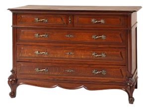 French Antique Carved Oak Chest of Drawers
