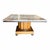Vintage Mid-Century Breccia Marble Coffee Table with Fluted Wood Pedestal & Brass Feet An exquisite vintage mid-century...