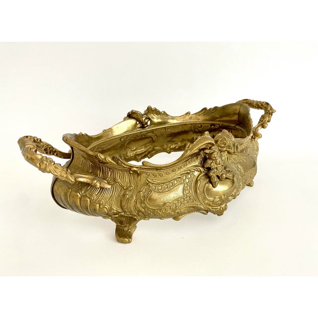 Vintage French Brass Jardiniere For Sale - Image 4 of 10