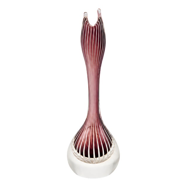 Zebra Glass Vase by Vicke Lindstrand for Kosta, Sweden, 1950s For Sale