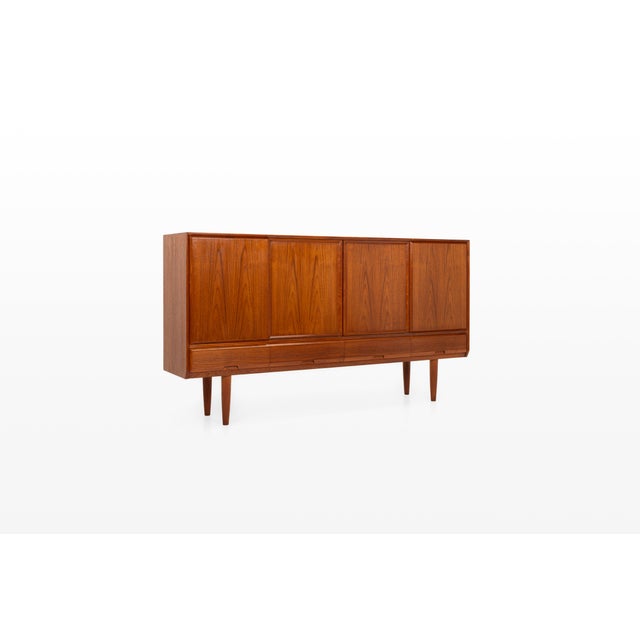 Mid-Century Modern Teak Highboard by Henning Kjaernulf for Vejle Stolefabrik, Denmark, 1960s For Sale - Image 3 of 18