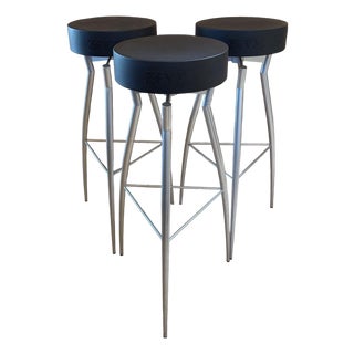 Set of Three 1980s Postmodern "Alice" Bar Stools by Claudio Nardi for Zeus, Italy For Sale