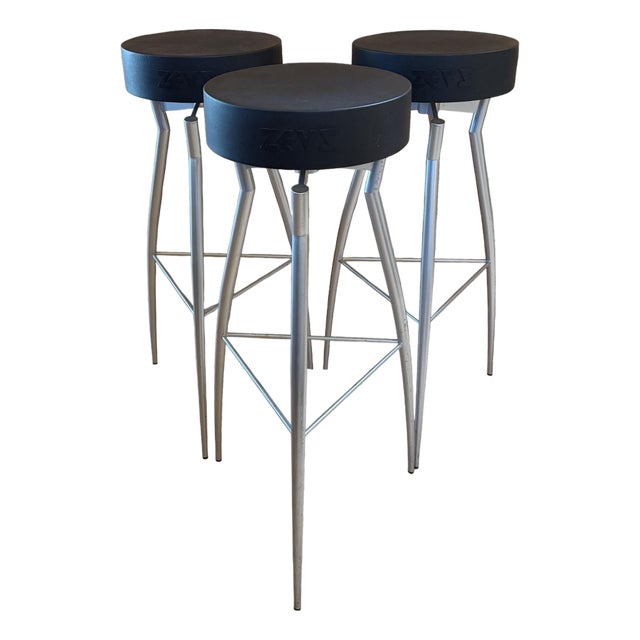 Set of Three 1980s Postmodern "Alice" Bar Stools by Claudio Nardi for Zeus, Italy For Sale