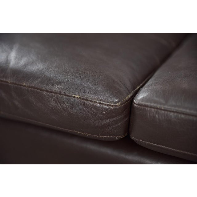 3-Seater Chocolate Leather Sofa, 1960s For Sale - Image 4 of 18