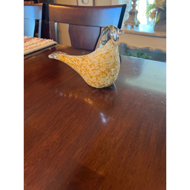 1990s Murano Style Glass Bird Paper Weight For Sale - Image 4 of 4