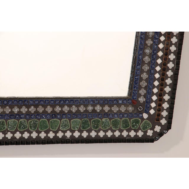 Vintage Scandinavian Mosaic Wall Mirror, 1960s For Sale - Image 9 of 12