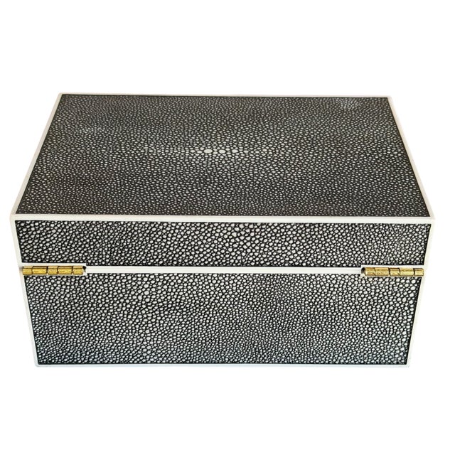 2000 - 2009 Modern Shagreen Clad Jewelry Box For Sale - Image 5 of 7
