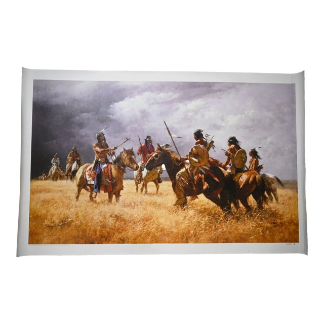 Howard Terpning “Coffee Coolers Meet the Hostiles” Signed Limited Edition MasterWork Giclée Canvas, 11/50 For Sale