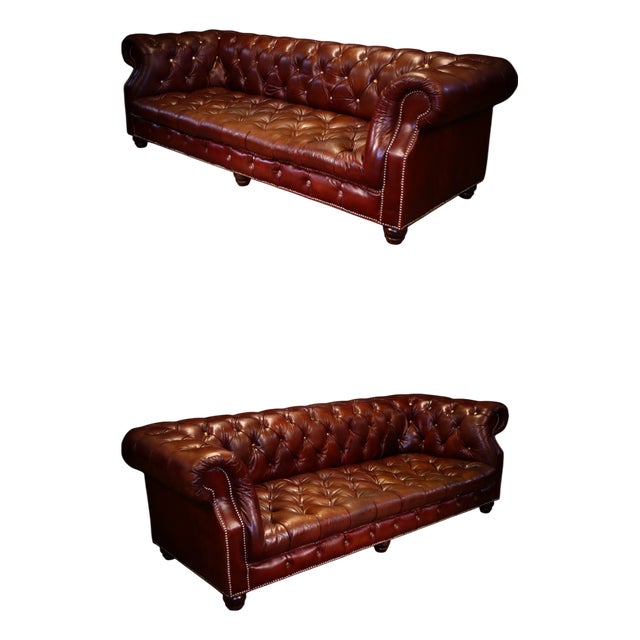 Large Vintage Sofas in Leather, 2010s, Set of 2 For Sale