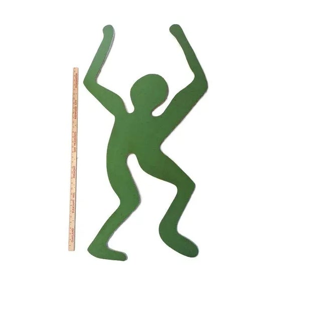 Pop Art 1990s Two-Sided Pop Art Yellow Green Splatter Foam Board Figure Wall Sculpture For Sale - Image 3 of 7