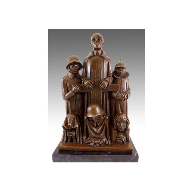 Memorial Sculpture, 20th Century, Bronze For Sale - Image 5 of 9