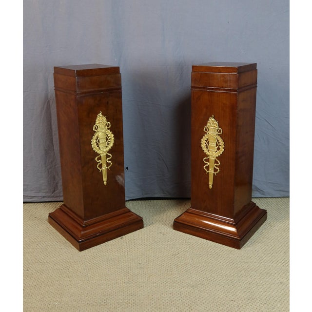 Maroon Empire Pedestals, Early 19th Century, Set of 2 For Sale - Image 8 of 13