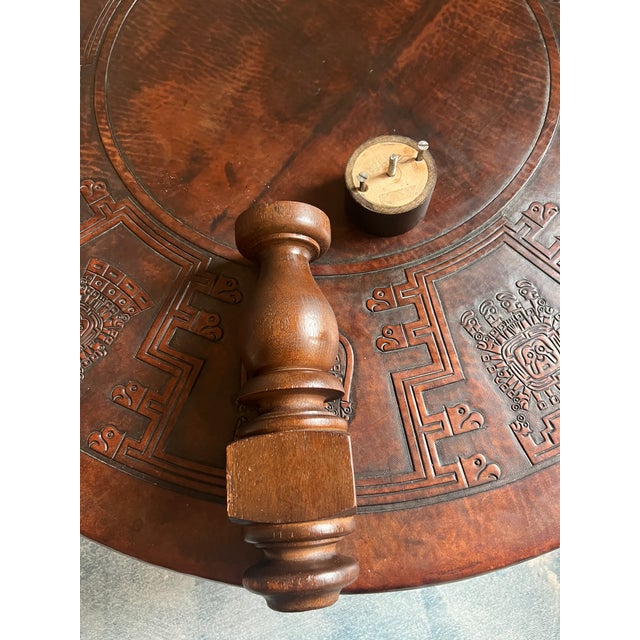 Leather and Wood Coffee Table by Angel Pazmiño, Ecuador, 1960s For Sale - Image 6 of 16