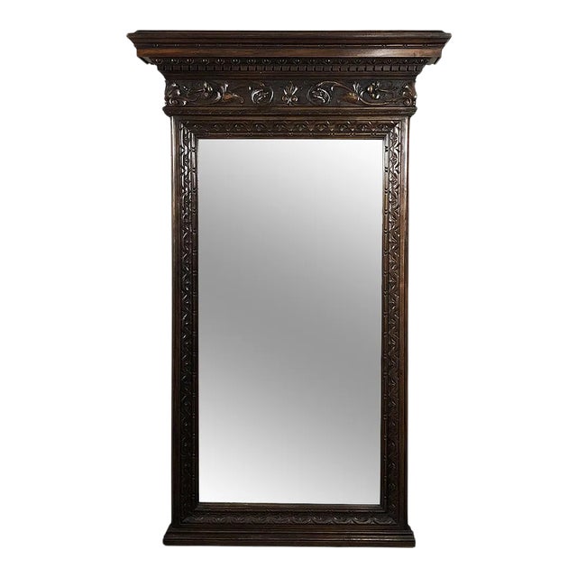 Antique Italian Baroque Walnut Mirror For Sale