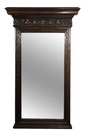 Antique Italian Baroque Walnut Mirror