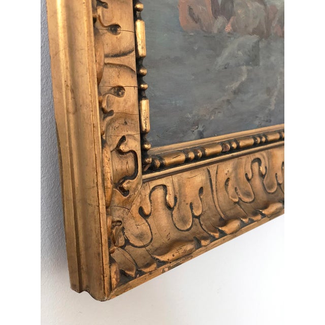 Vintage Original Seascape Oil Painting, Signed Large Coastal Landscape For Sale - Image 4 of 10