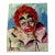 1970 Signed Expressionist Clown Portrait Painting on Canvas For Sale