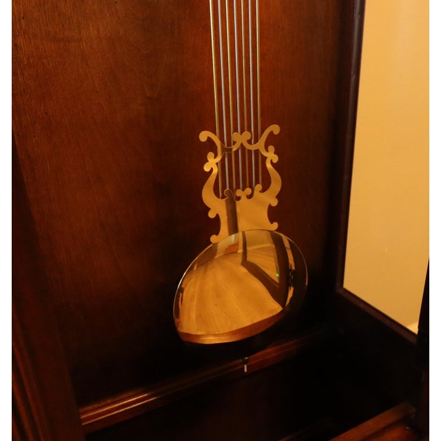 Wood Howard MillerTriple-Chime Grandfather Clock — Burl Walnut Case For Sale - Image 7 of 16
