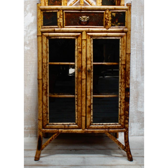 Victorian Glazed Bamboo Cabinet, 1880s For Sale - Image 3 of 18