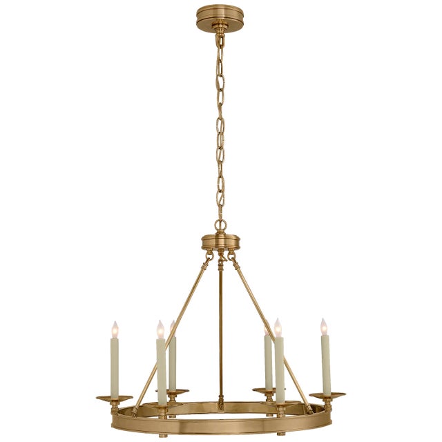 Launceton Small Ring Chandelier in Antique- Burnished Brass Designer: Chapman & Myers Canopy: 5.25" Round Mounting: Chain...