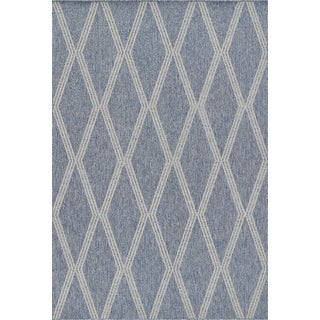 Momeni Contemporary Indoor/Outdoor Hampton Inlet Rug in Blue, 2' x 3' For Sale
