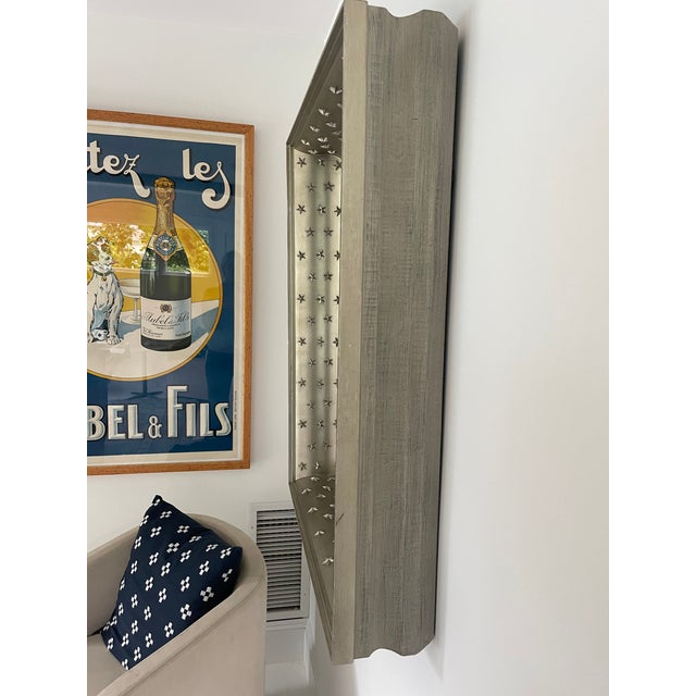 Silver 21st Century Bunny Williams Recessed Shadow Box Star Silver Mirror For Sale - Image 8 of 8