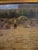 Antique oil painting on board of a market scene with figures , a horse and buildings , executed in an impressionist style,...