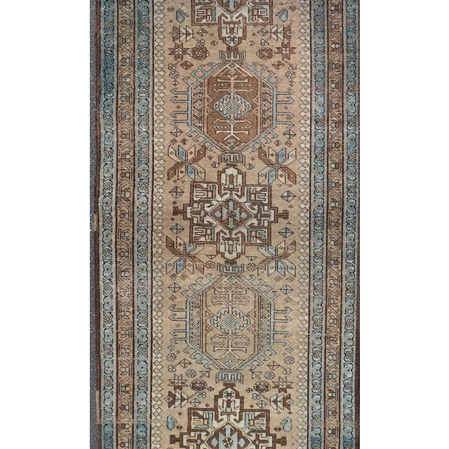 Karadjeh Vintage Runner With Multi-Medallion Design 3'1 X 11'6 For Sale - Image 4 of 14