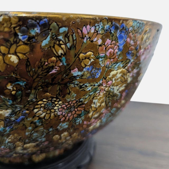 Vintage Satsuma "Thousand Flowers" Bowl For Sale - Image 4 of 5