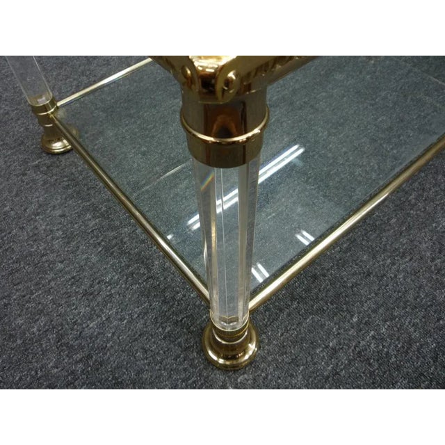 Regency Acrylic Glass and Brass Side Table, 1970s For Sale - Image 6 of 11