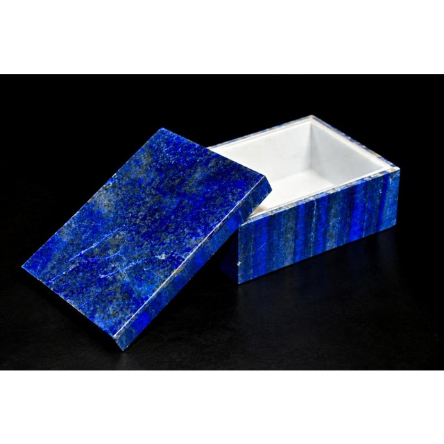 Lapis Lazuli Box Single Panel Whole Slab Top Italian Made No Dyes or Fillers For Sale - Image 13 of 13