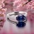Metal Natural Sapphire Diamond Ring 6.5 14k W Gold 3.15 TCW Certified For Sale - Image 7 of 14