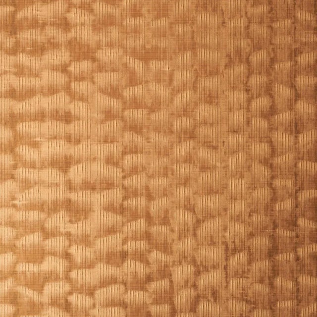 SAMPLE - Schumacher x Patterson Flynn Rune Pinstripe Wallcovering Wallpaper In Gold For Sale