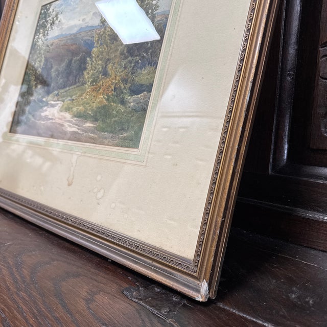 English Antique English Landscape Watercolor For Sale - Image 3 of 11