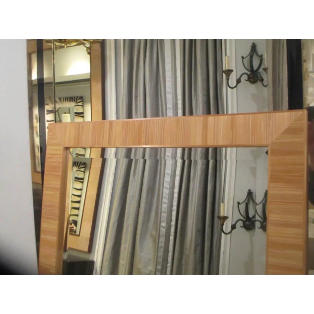 Bespoke Straw Marquetry Mirror For Sale In New York - Image 6 of 7