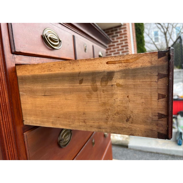 A Very Fine Antique Cherry Chippendale Tall Chest, Bucks County, Pa, Circa 1790s For Sale - Image 10 of 12
