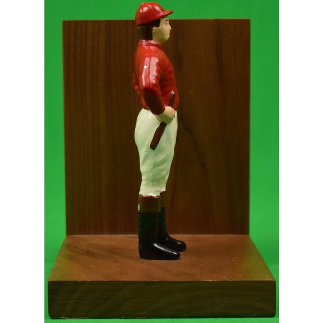 Set X Red & Blue "21" Club Jockey Hand-Painted Bookends For Sale In New York - Image 6 of 7