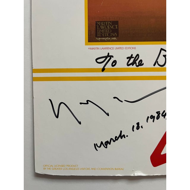 Contemporary 1984 Hiro Yamagata 'LA's the Place' Unframed Card Board Serigraph Signed 36"x26" For Sale - Image 3 of 5