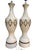 Mid-Century Modern Vintage Mid Century Modern Chalkware Lamp Pair — Neutral Ribbed Texture For Sale - Image 3 of 11